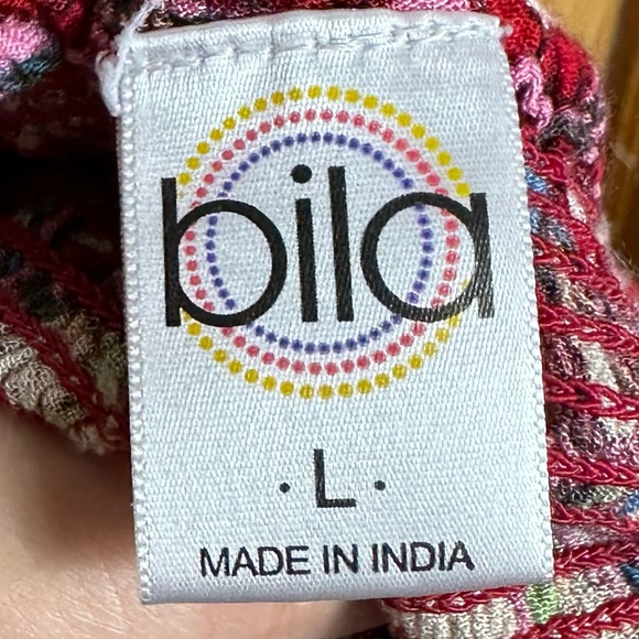 Bila Boho Paisley Floral Red Blue Smocked High Waist Flowy Festival Shorts Large - Picture 5 of 7